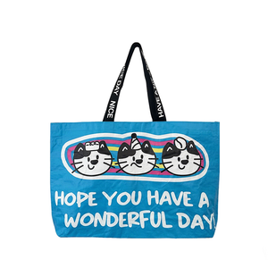 Cat PP Woven Tote Bag for Shopping