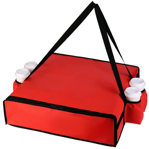 Professional Pizza Delivery Bag with Integrated Drink Carriers