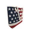 Rope Handles American Flag Embroidered Canvas Tote Bag