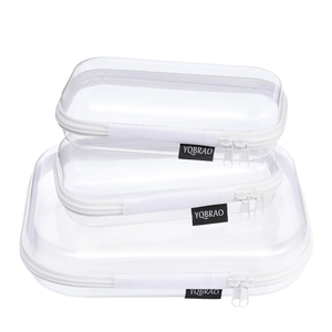 Durchsichtiges Hartschalen-Aufbewahrungsbox-Set mit Rei&szlig;verschluss