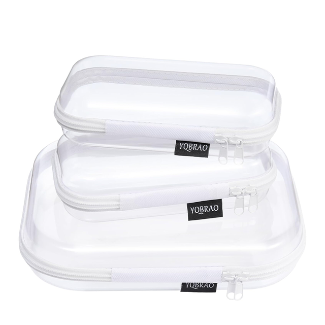 Durchsichtiges Hartschalen-Aufbewahrungsbox-Set mit Rei&szlig;verschluss