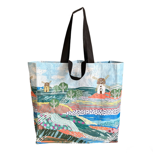 Oversized Artistic Landscape Waterproof Woven Tote Bag