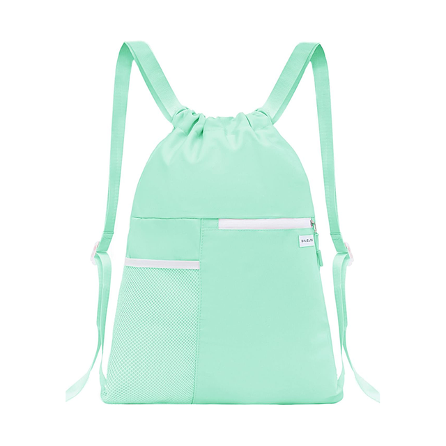 Water Resistant Drawstring Backpack with Mesh Pocket