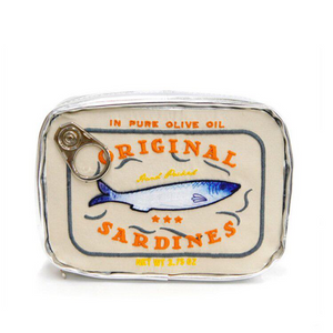 Embroidery Sardine Can Creative Japanese Style Cosmetic Pouch