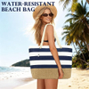Canvas Jute Beach Bag with Insulated Wet Pocket