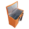 Orange Aluminum Foil Thermal Tote with Brown Handles