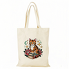 Cats and Books Series Canvas Tote Bag