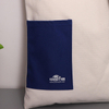 Cream Navy Canvas Tote Bag with Patch Pocket