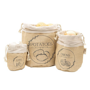 Potato Onion Garlic Keeper Bags Set