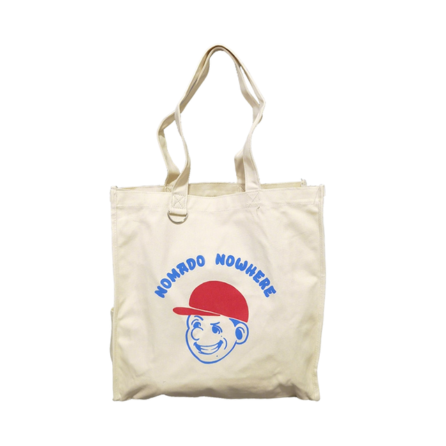 Retro Character Multi-Pocket Canvas Tote Bag with Side Pockets