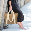 Mesh Beach Tote with Zipper and Multiple Pockets