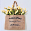Voyages Jute Grocery StripedTote Bag