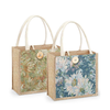 Embroidered Jute Women's Tote Bag with Button