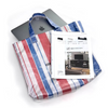 Red Blue Stripe Woven PVC Tote Bag