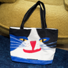 Color Block Cat Face Zipper Tote