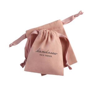 Pink Dustproof Cotton Drawstring Pouch