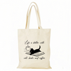 Cats and Books Series Canvas Tote Bag