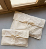 Envelope Drawstring Bag Linen Flap Bow