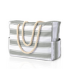 Waterproof Striped Beach Tote with Zipper