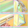 Holographic Iridescent Clear PVC Makeup Bag with Zipper