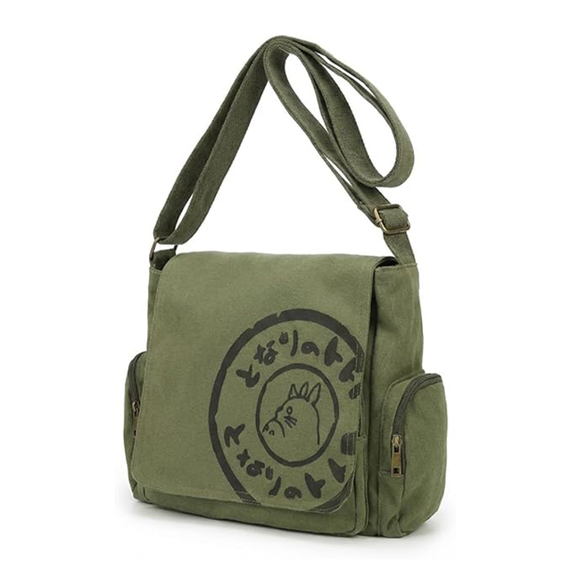 Totoro Canvas Messenger Bag with Side Pockets