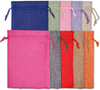 Colorful Burlap Drawstring Gift Bags