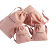 Pink Dustproof Cotton Drawstring Pouch