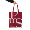 Wine Red Canvas Tote with Elegant Lettering