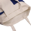 Cream Navy Canvas Tote Bag with Patch Pocket