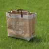 Jute and Leather Strap Eco Shopping Tote