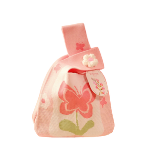 Spring Florals Series Knitted Wrist Bag