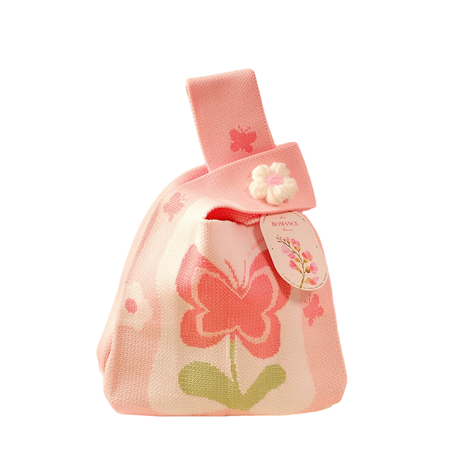 Spring Florals Series Knitted Wrist Bag