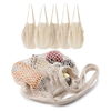 Baumwoll-Mesh-String-Einkaufstaschen mit langem Griff