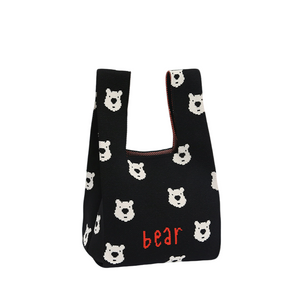 Cute Bear Series Knitted Wristlet Bag