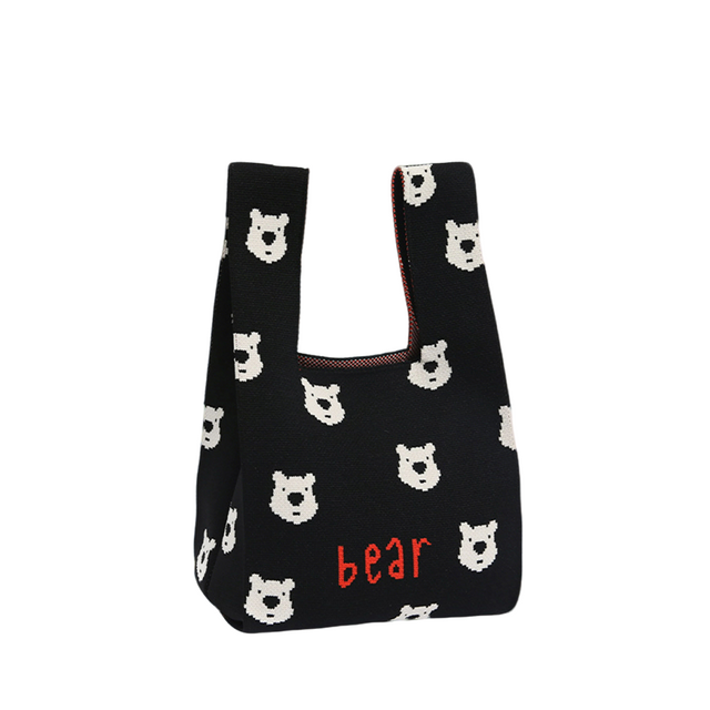 Cute Bear Series Knitted Wristlet Bag