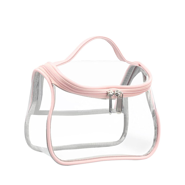 Pink Heavy Duty Clear PVC Toiletry Organizer 