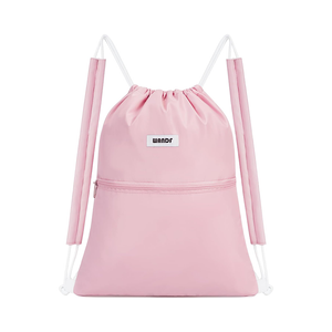 Drawstring Backpack with Slidable Shoulder Pads