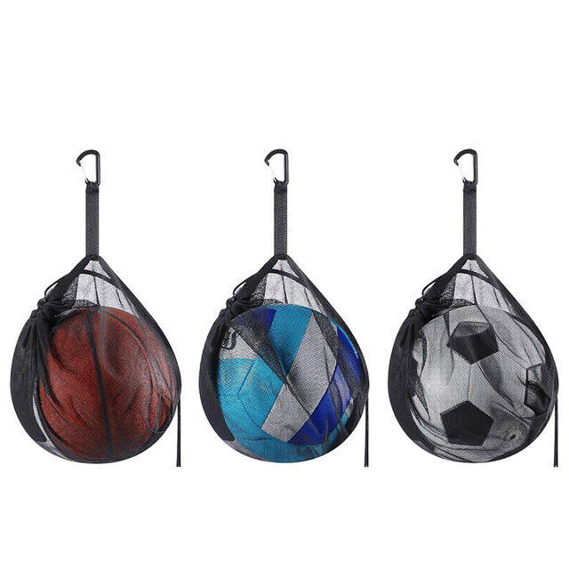 Mesh Drawstring Single Ball Bag with Pocket
