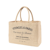 Voyages Jute Grocery StripedTote Bag