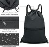 Drawstring Backpack Gym Sack with Zipper Pocket