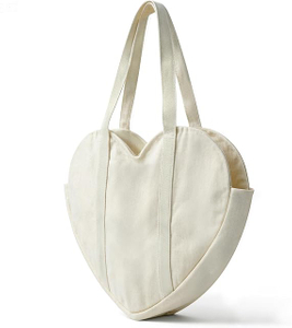 Heart Shaped Canvas Tote Bag For Woman