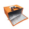 Orange Aluminum Foil Thermal Tote with Brown Handles