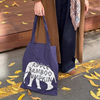 Elephant Print Linen breathable Tote Bag