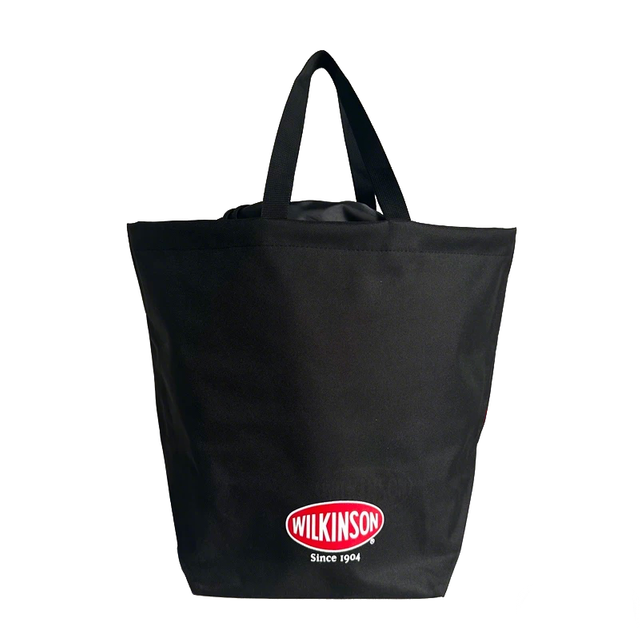 Black Canvas Waterproof Oxford Drawstring Tote Bag