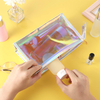 Holographic Iridescent Clear PVC Makeup Bag with Zipper