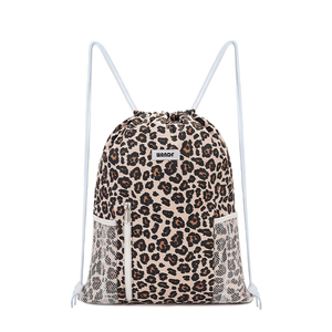 Water Resistant Drawstring Backpack with Mesh Pockets