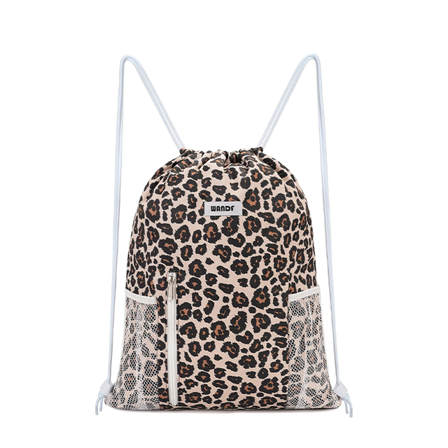 Water Resistant Drawstring Backpack with Mesh Pockets