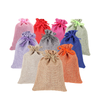 Colorful Burlap Drawstring Gift Bags