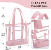 Pink Transparent Zipper Tote Bag