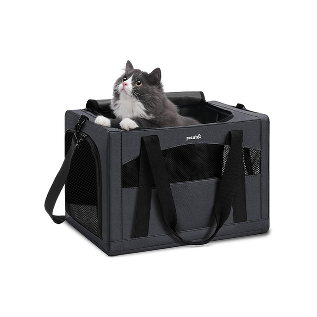 Breathable Travel Cat Carrier with Privacy Compartment